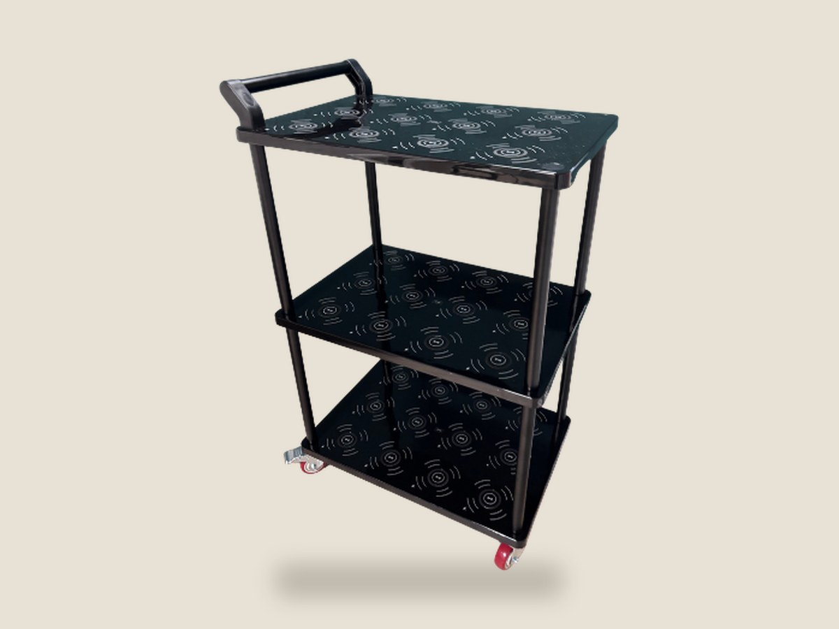 Qi laadtrolley voor 36 tafellampen